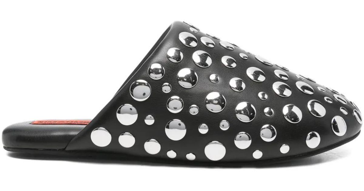 Simon Miller Stud-Embellished Slippers in Black | Lyst