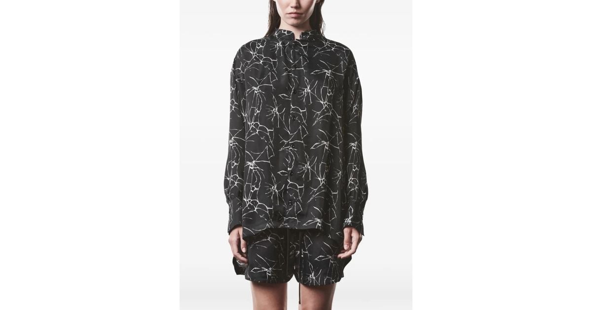 Thom Print Thom Krom Marble-Print Shirt in Black | Lyst