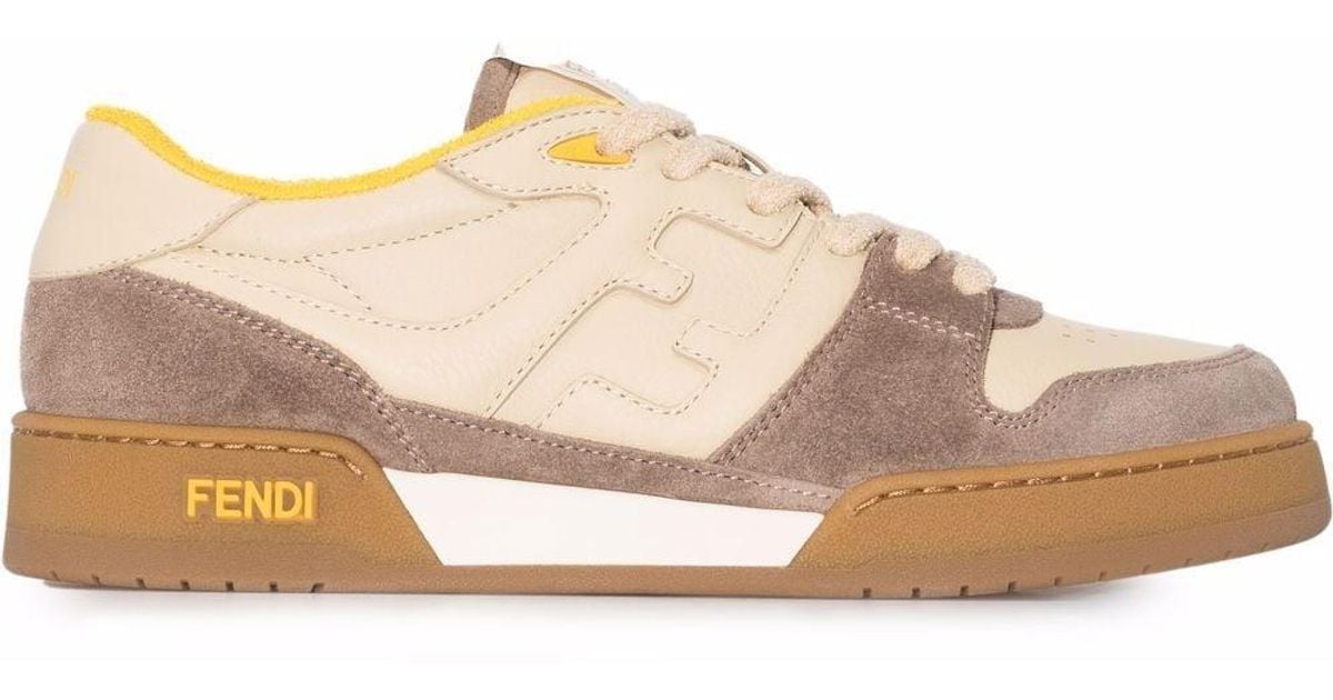 Fendi Match Panelled Suede Low-top Trainers - Lyst