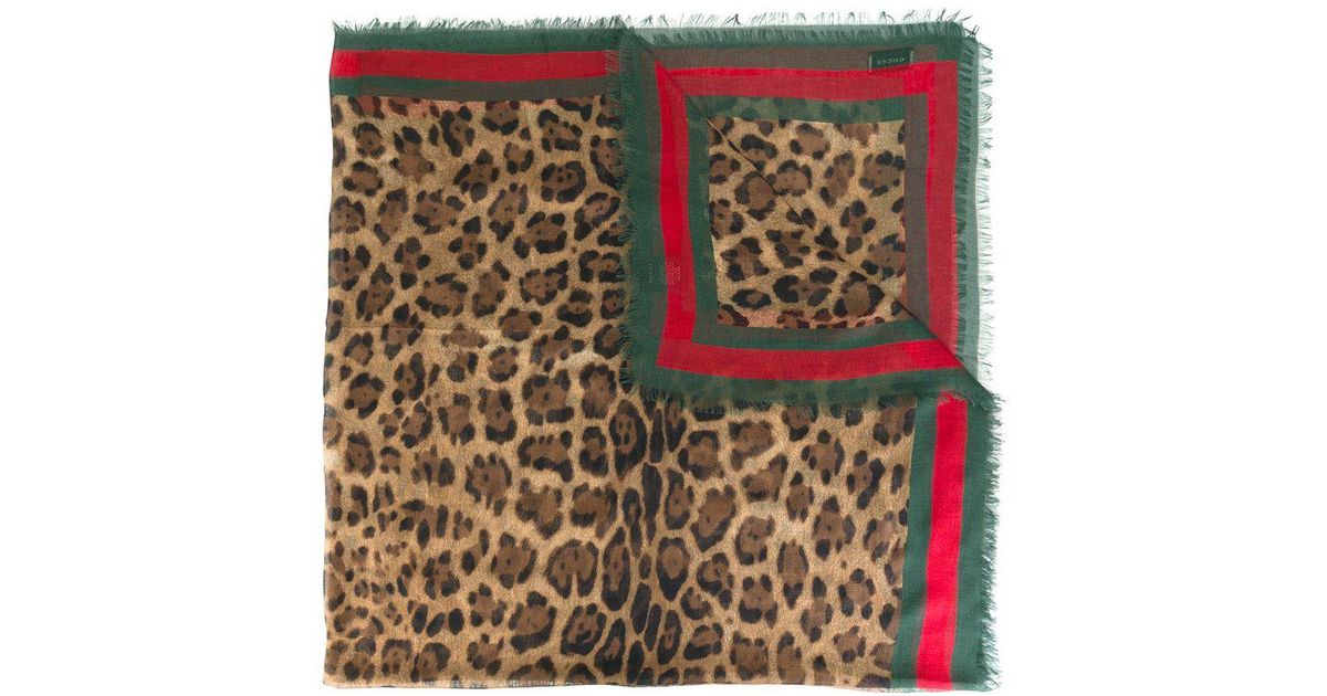 Gucci Seide Schal mit Leoparden-Print | Lyst DE