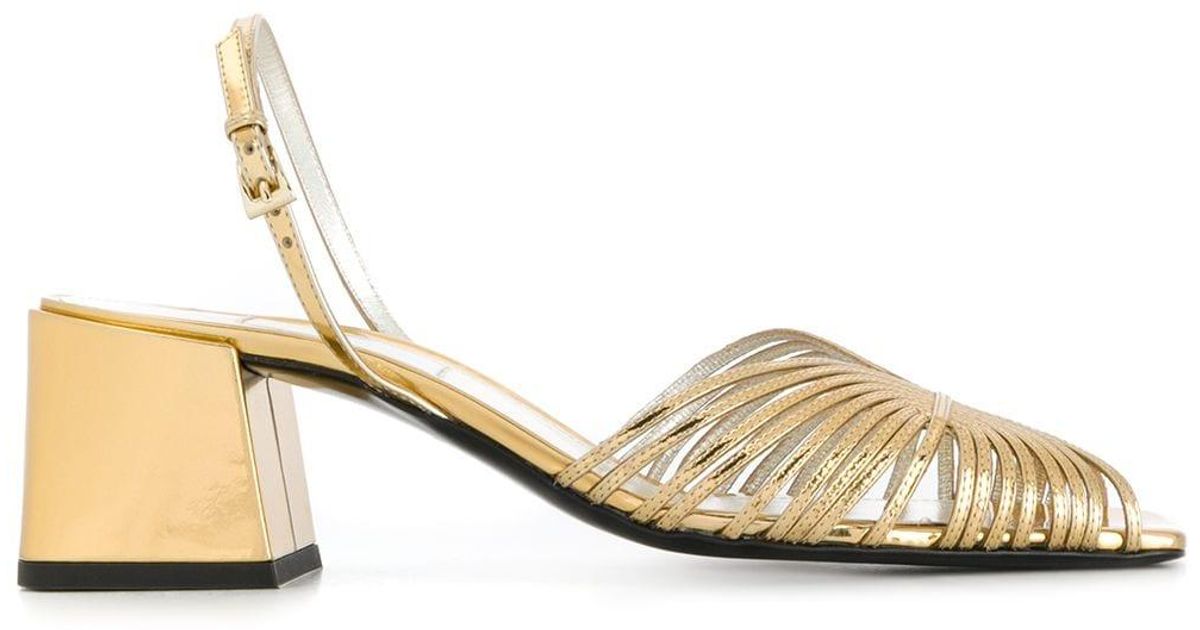 Suzanne Rae 70s Slingback Sandals in Metallic | Lyst