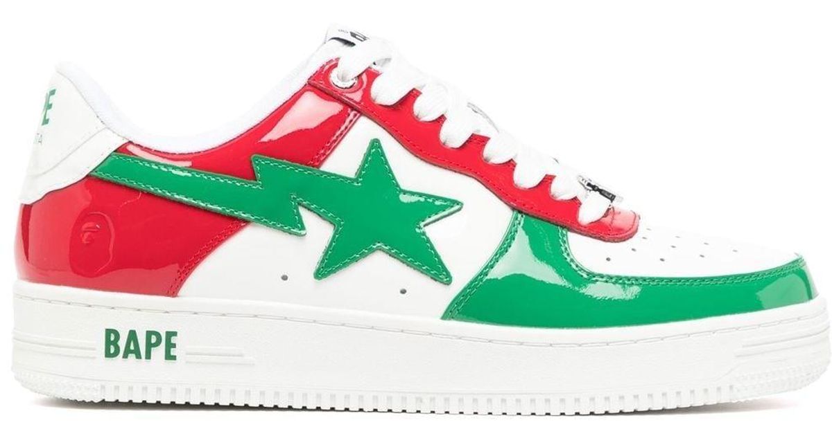 A Bathing Ape Bape Sta M2 Low-top Sneakers in White (Green) for Men | Lyst