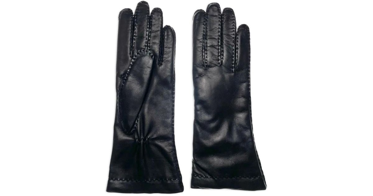Kate Ristelli Restelli Leather Gloves in Black | Lyst