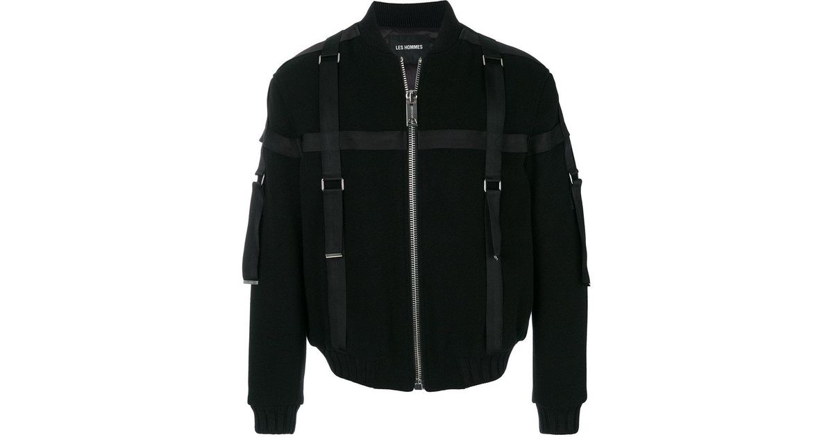 bomber jacket with straps