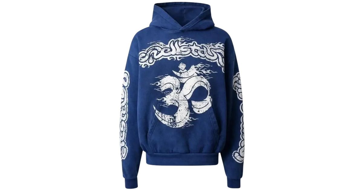 HELLSTAR Yoga Hooded Sweater in Blue for Men | Lyst UK
