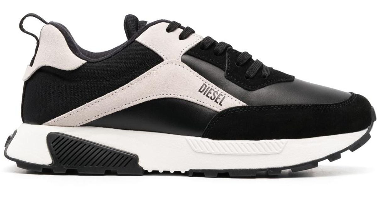 DIESEL S-tyche Logo-print Low-top Sneakers in Black for Men
