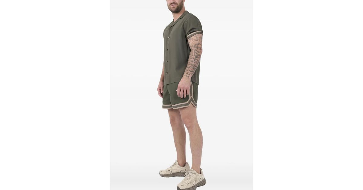 Men Che CHE Valbonne Striped Cuff Shirt in Natural for Men | Lyst