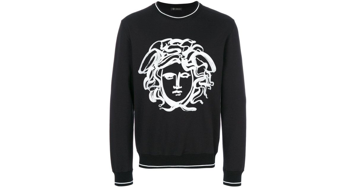 Felpa con Medusa dipintaVersace in Cotone da Uomo colore Nero | Lyst
