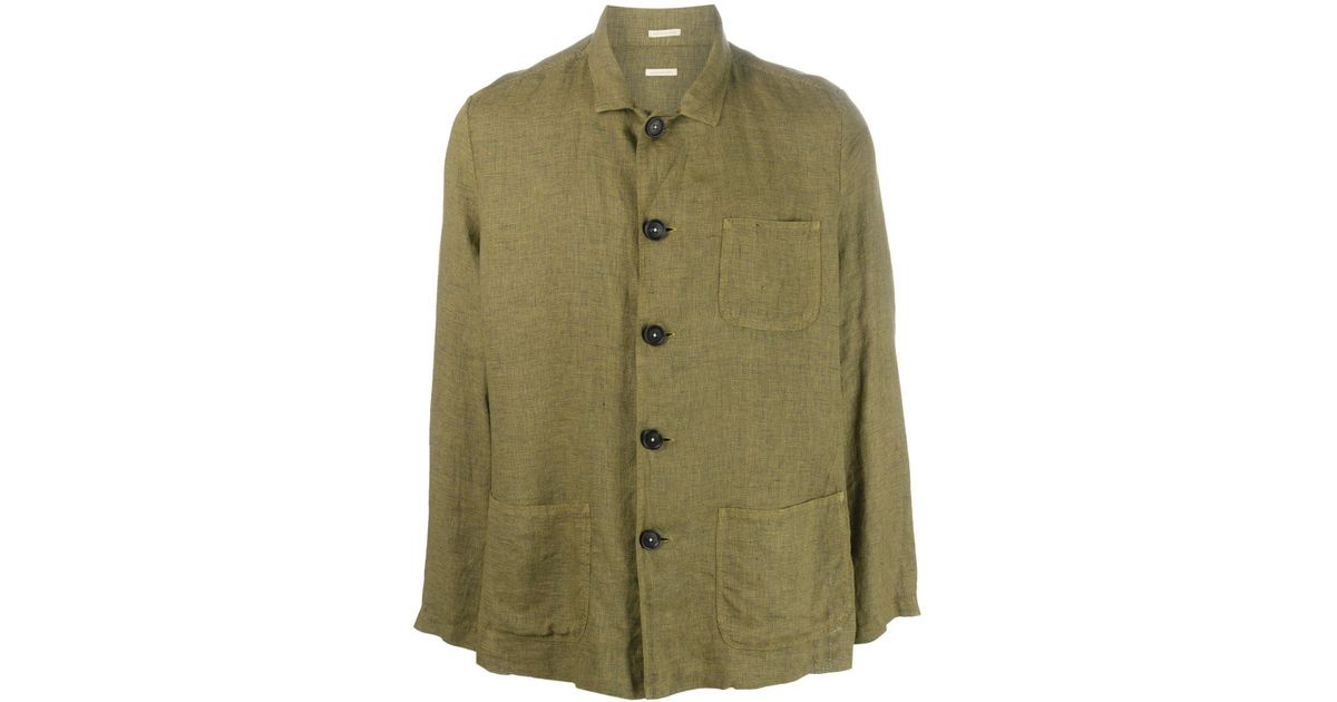 Massimo Alba Florida Linen Shirt Jacket in Green for Men | Lyst