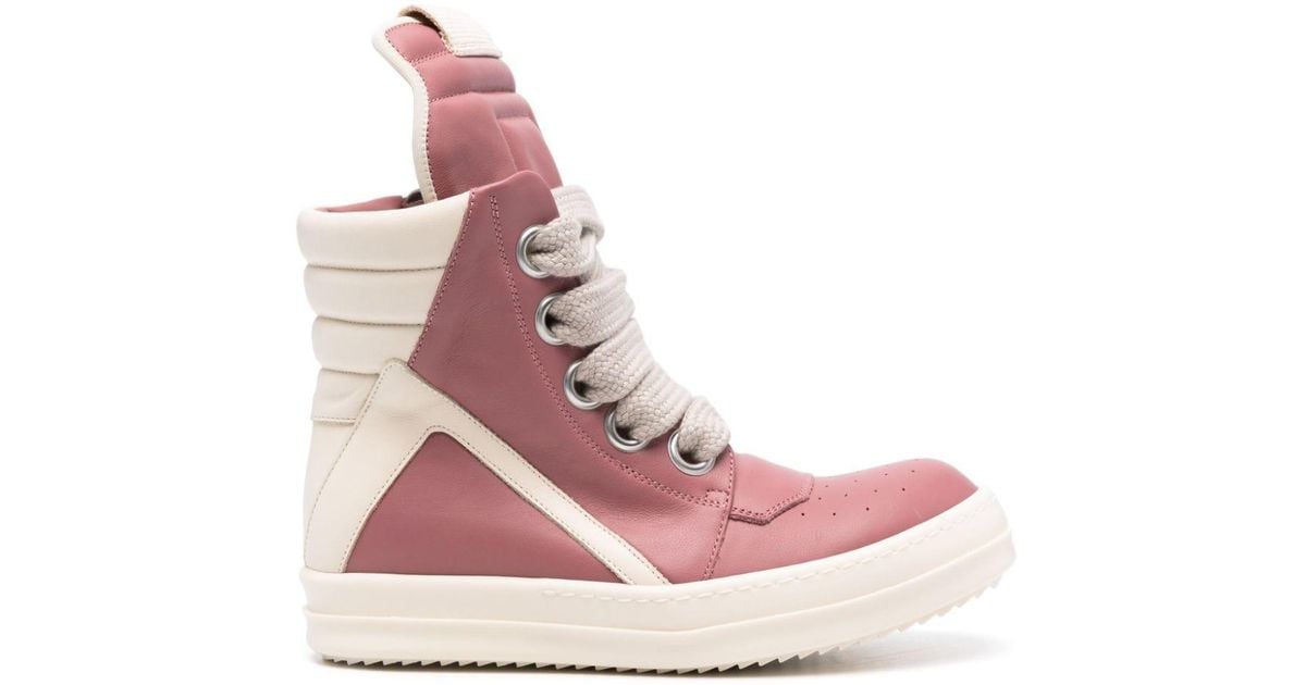 Rick Owens Jumbo Geobasket Sneakers in Pink | Lyst