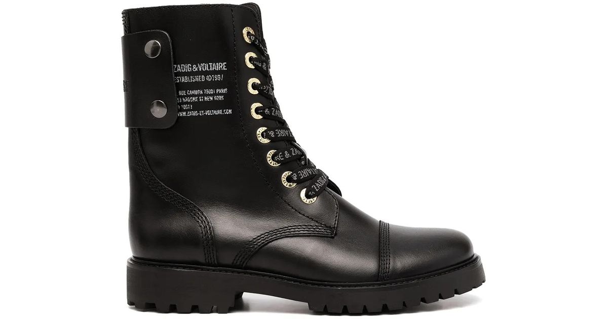 Zadig Voltaire Joe Combat Boots In Black Lyst