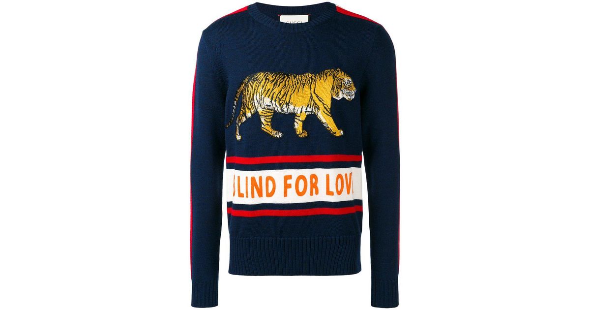 gucci blind for love tiger sweater