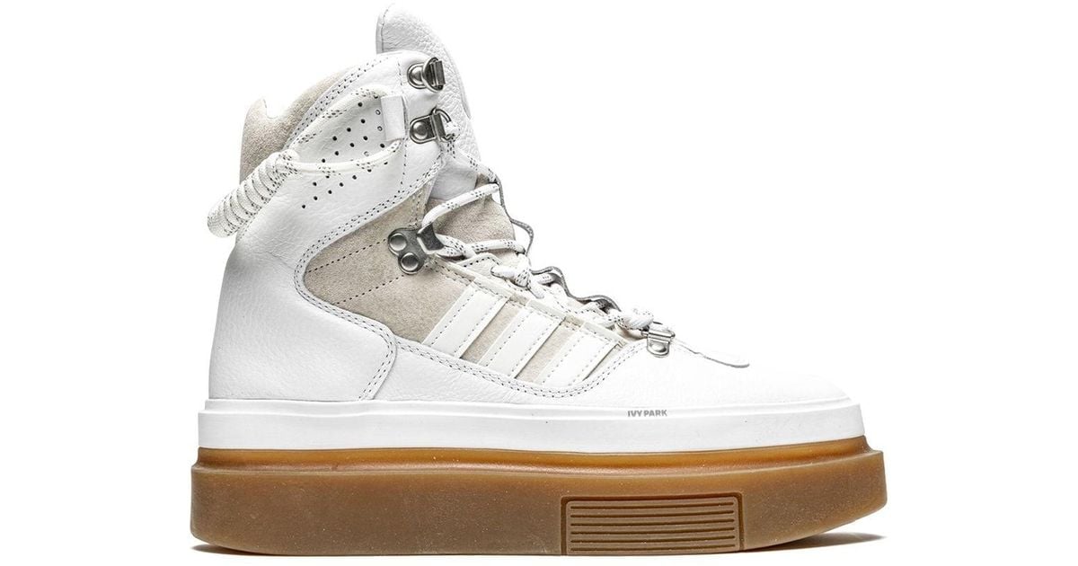 adidas Leather X Ivy Park Super Sleek Boots in White | Lyst Canada