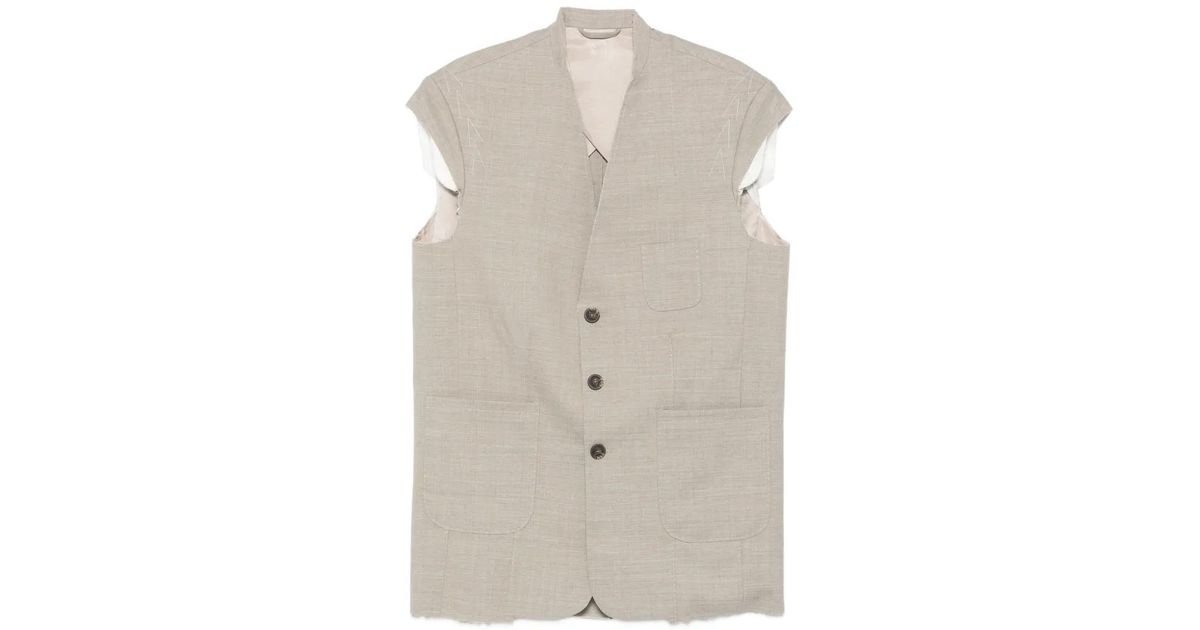 SONIA CARRASCO Sleeveless Patch-Pocket Jacket in Grey | Lyst UK