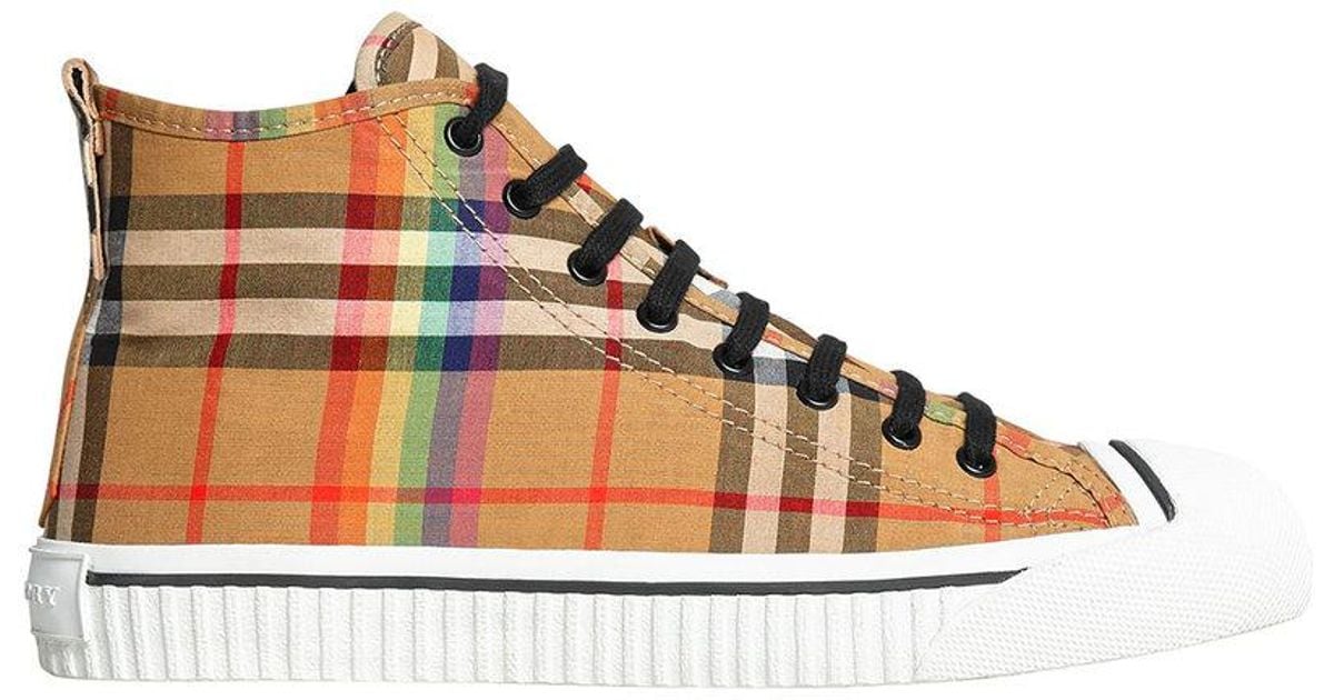 Rainbow Vintage Check High-top Sneakers 