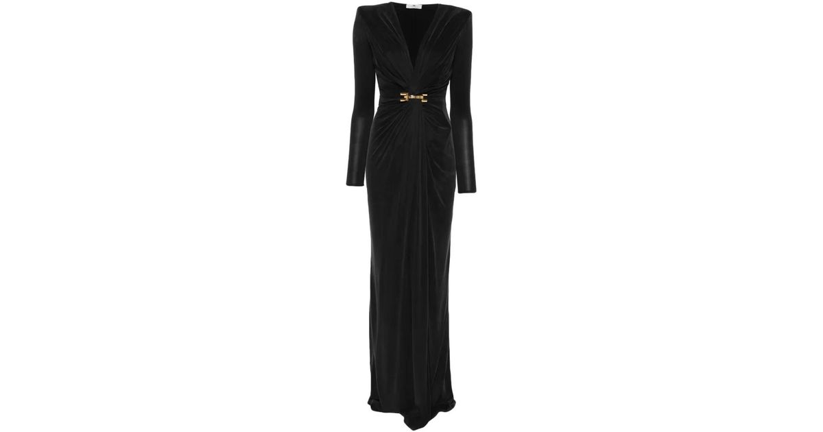 elisabetta franchi black long dress Black red carpet dress from #EFFW23 Discover the Fall/Winter 2023 collection by #ElisabettaFranchi #ELISABETTAFRANCHI #EFFW23 #FallWinter2023#EFBoutique