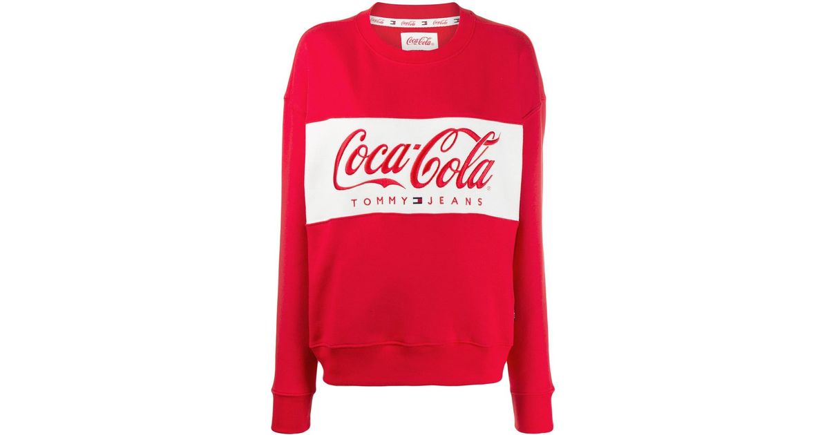 Felpa Tommy x Coca Cola di Tommy Hilfiger in Rosso | Lyst