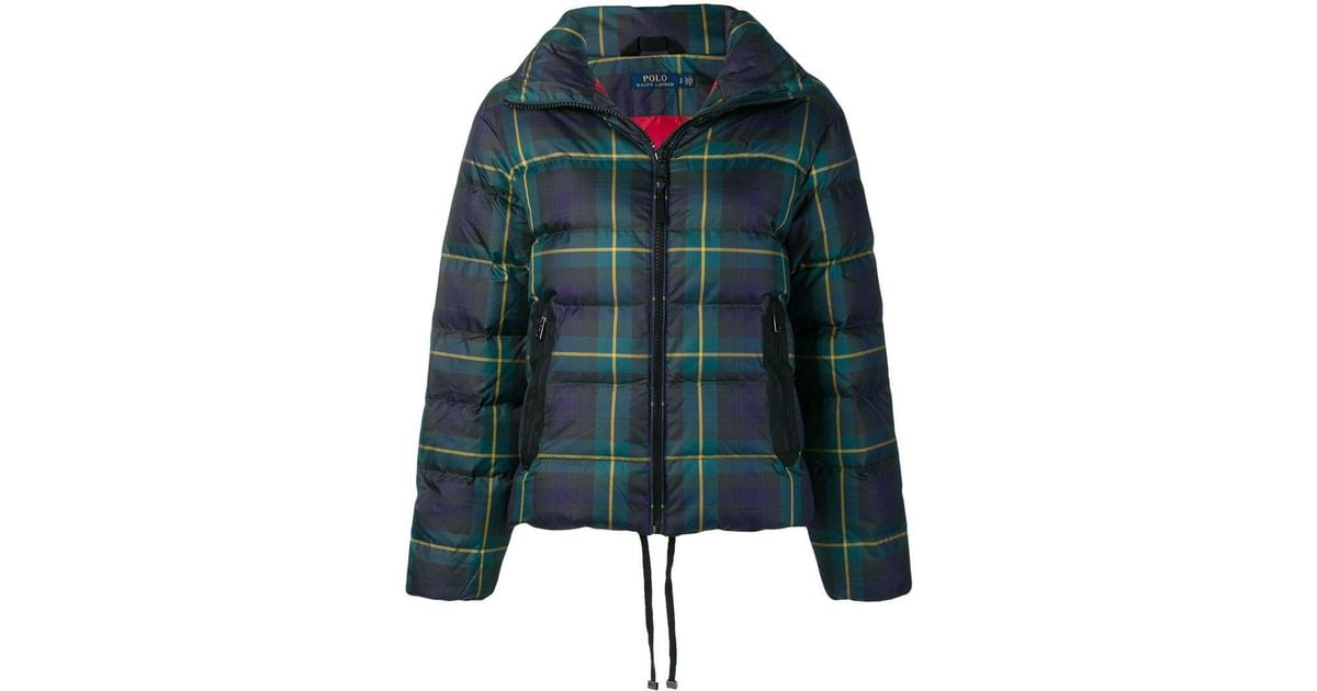 polo plaid bubble jacket