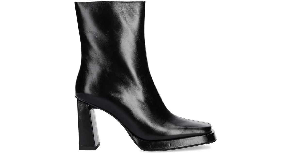 Jeffrey Campbell SquareToe ZipUp Ankle Boots in Black Lyst