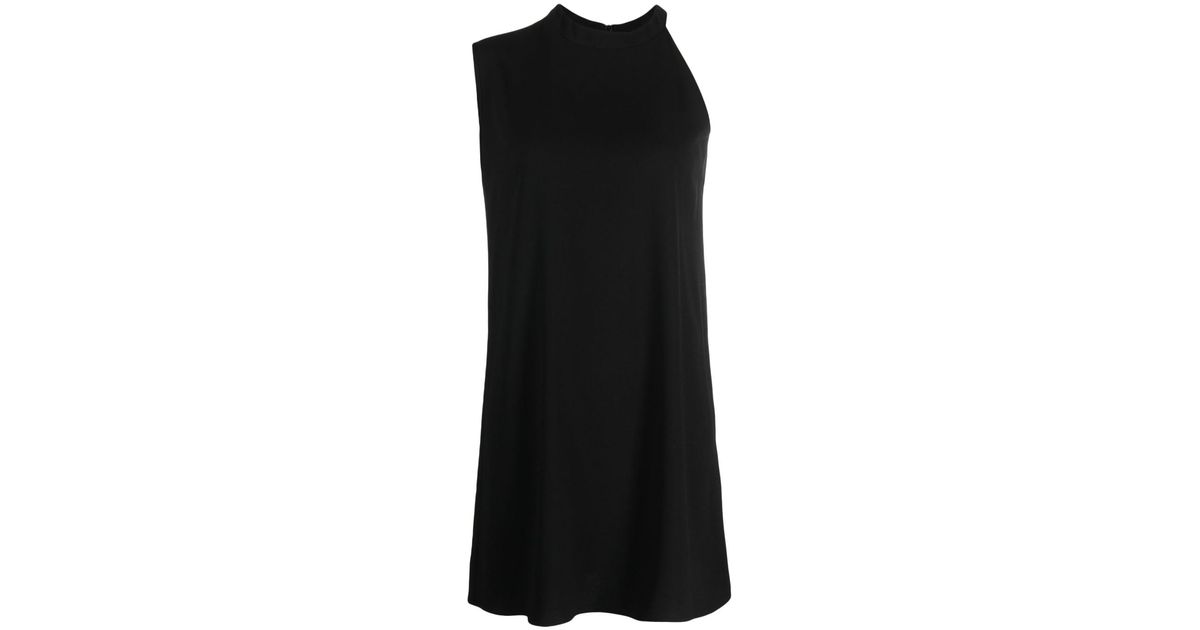 ..,merci Asymmetric Mini Crepe Dress in Black | Lyst