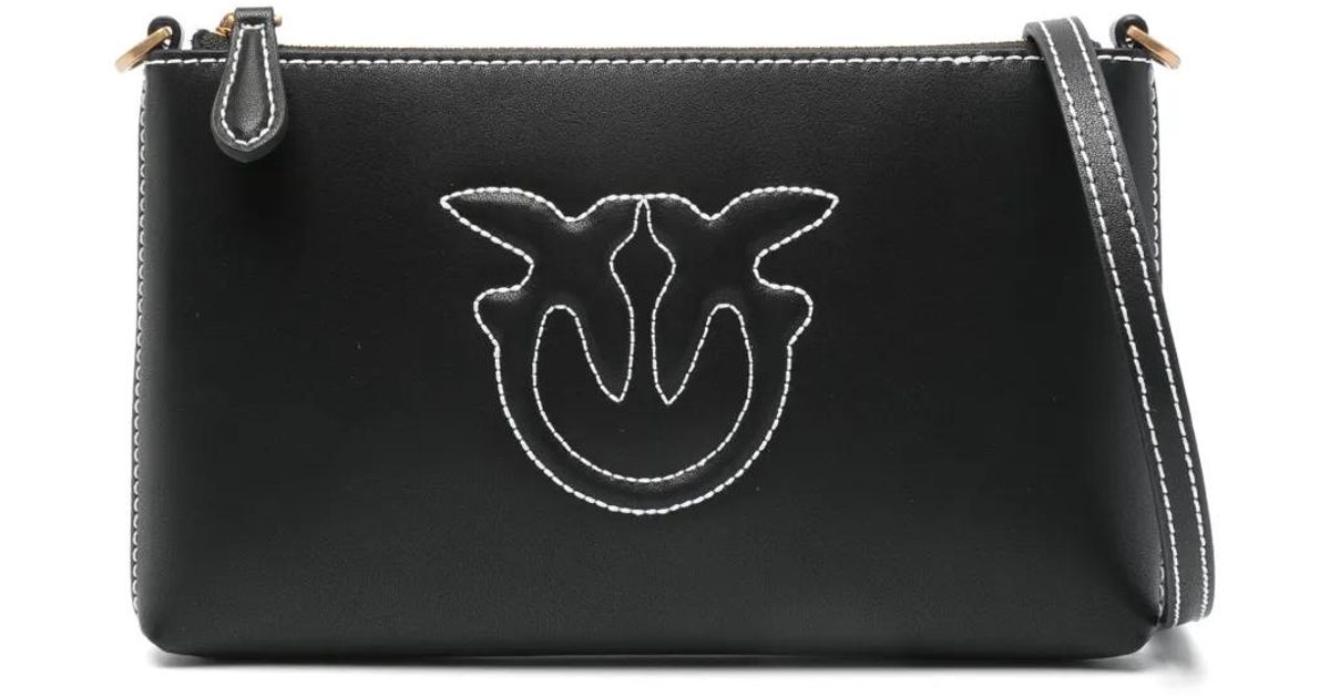 Pinko Mini Horizontal Flat Cross Body Bag in Black | Lyst