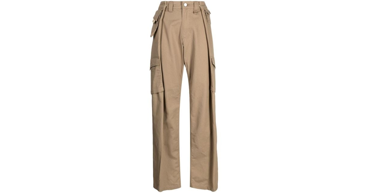 Goen.J Wide-leg Cotton Cargo Pants in Natural | Lyst