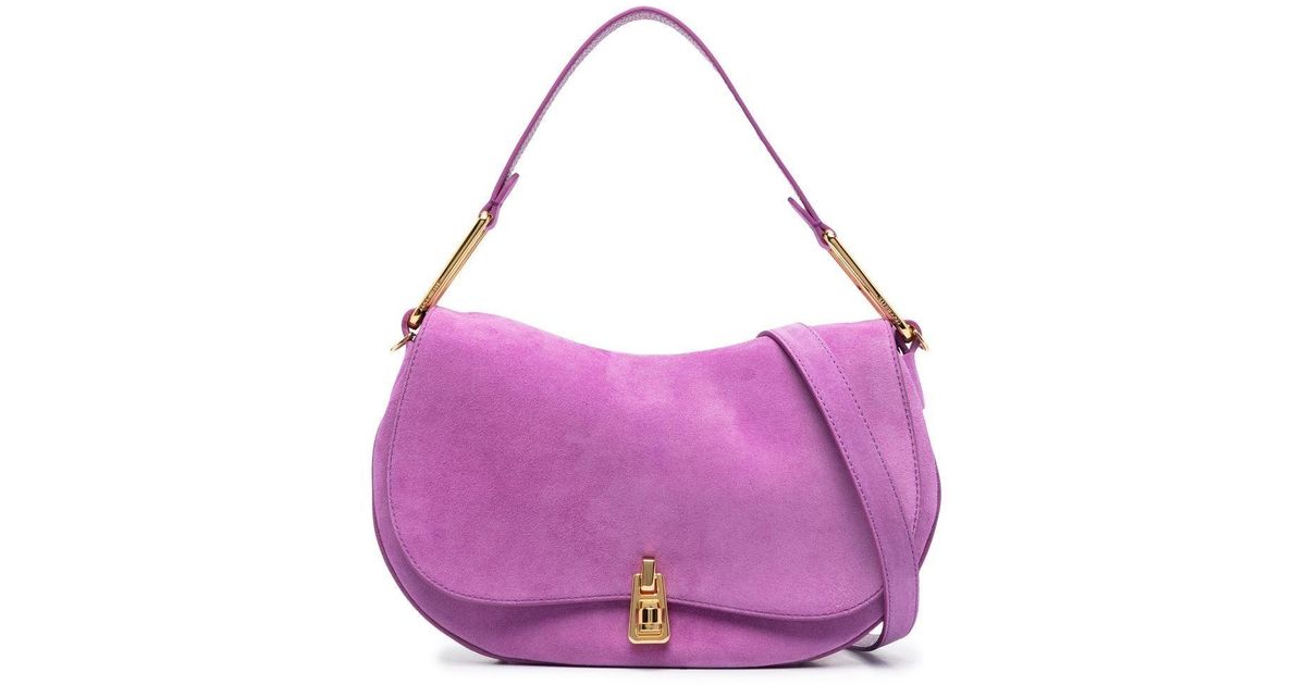 Coccinelle Magie Suede Shoulder Bag in Purple | Lyst