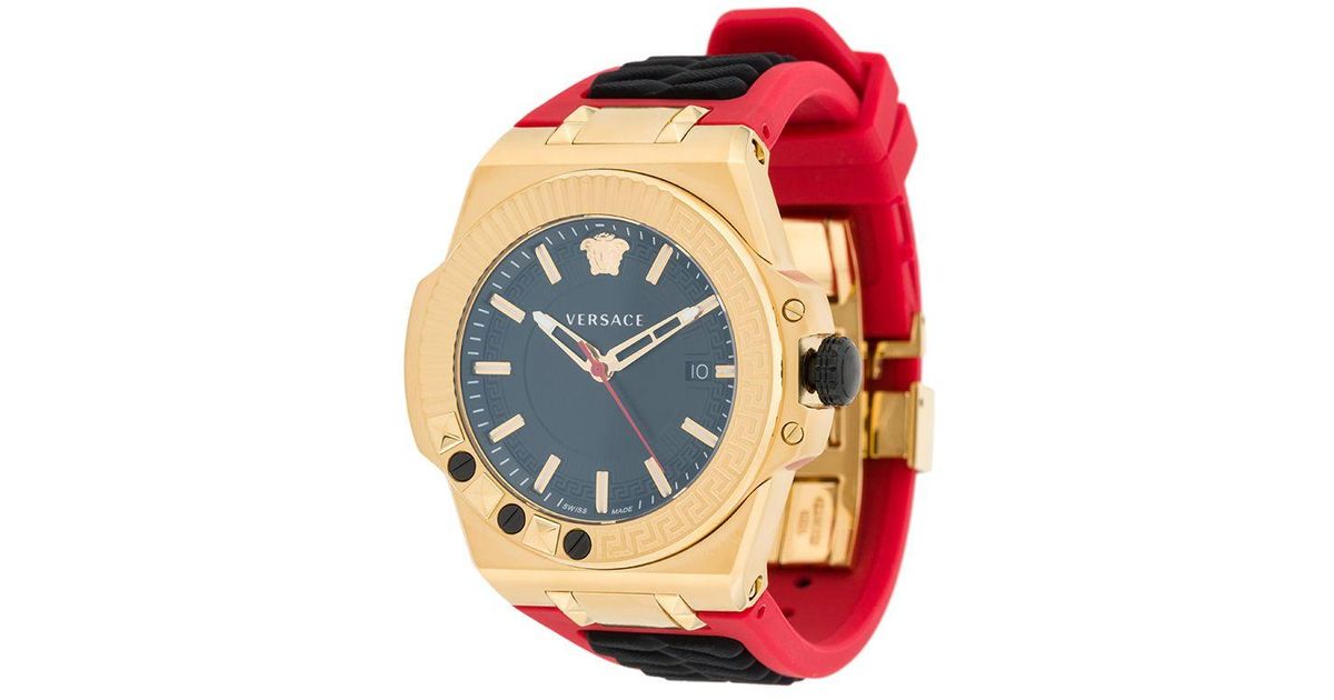 Versace Rubber Chain Reaction Horloge in het Zwart voor heren | Lyst NL