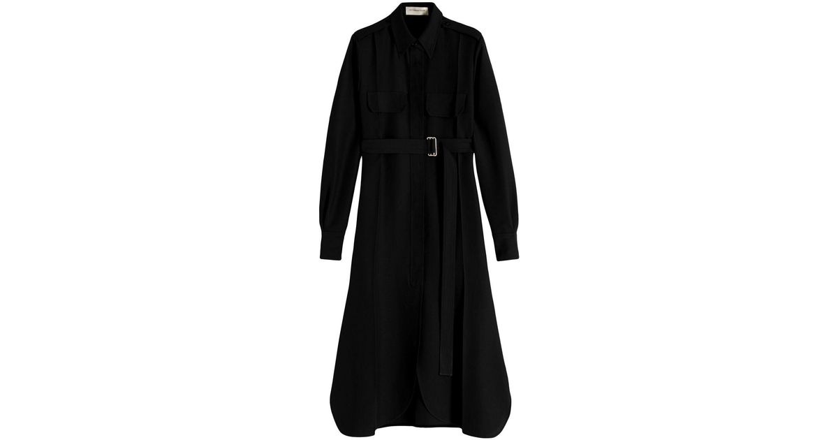 Victoria Beckham Utility Shirt Midi Dress in Black | Lyst
