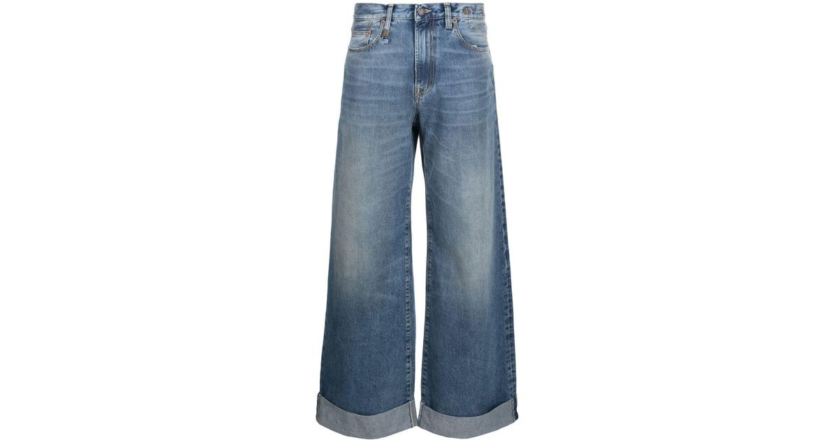 R13 Turn-up Hem baggy Jeans in Blue | Lyst