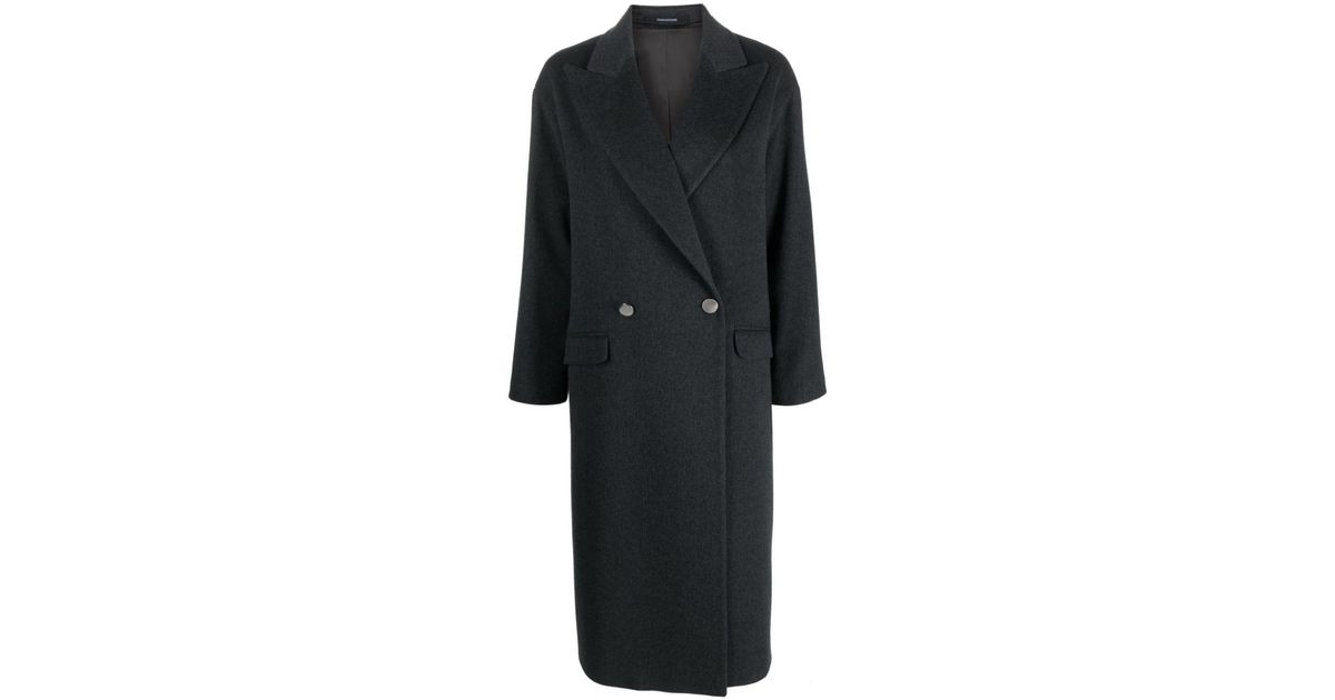 Tagliatore double-breasted brushed coat - Grey