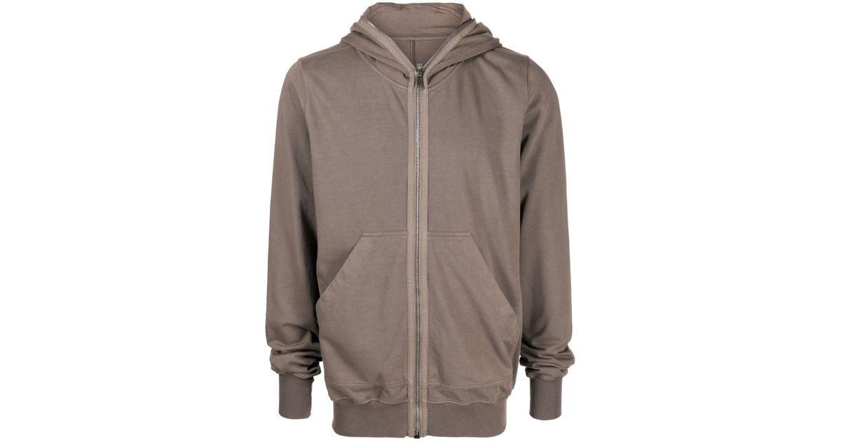 Rick Owens DRKSHDW Zip-up Hooded Cotton Jacket in Brown for Men