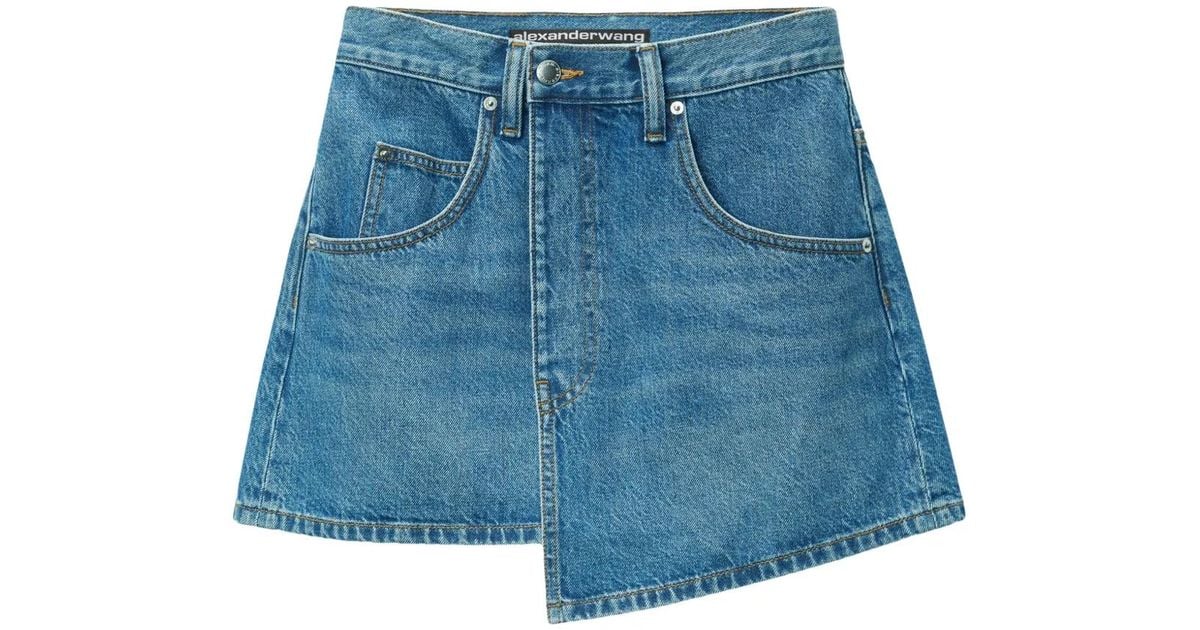 スカート DENIM X ALEXANDER WANG 'Deconstructed Wrapped' skirt Blue Deconstructed Denim Wrapped Skirt Blue | The Webster