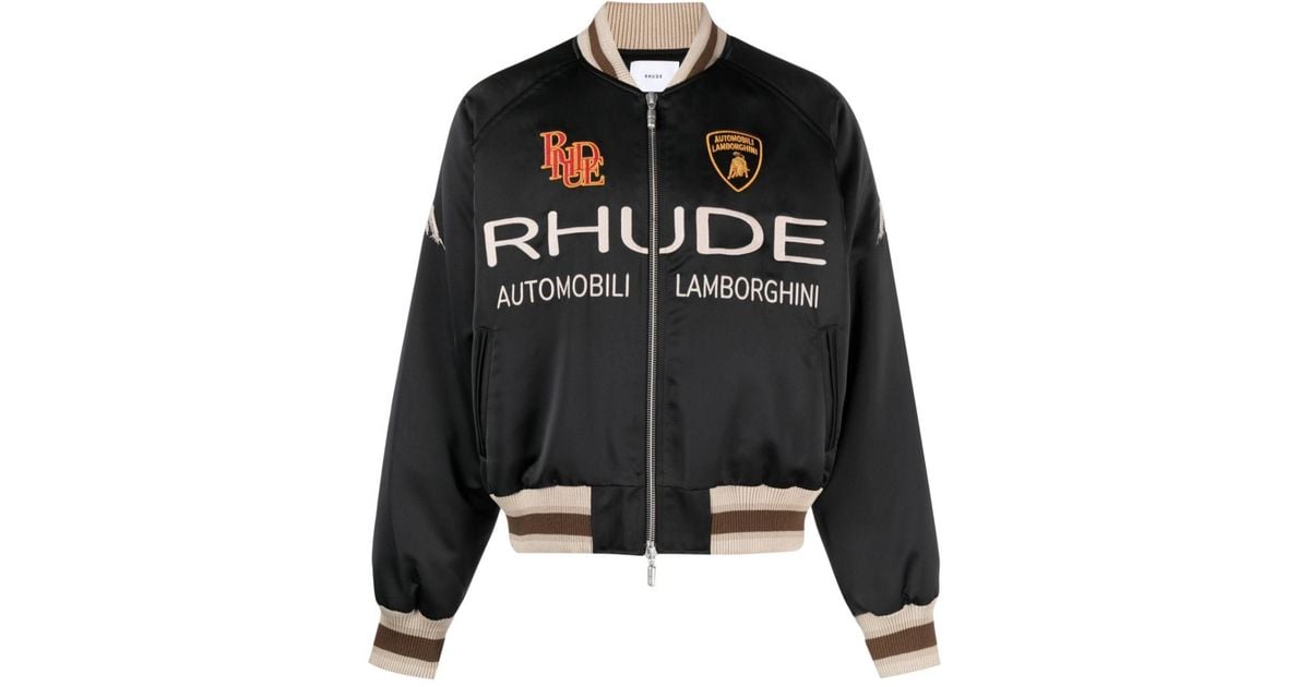 Rhude X Automobili Lamborghini Awakening Bomber Jacket Men s Lyocell polyester in Black for Men Lyst Canada
