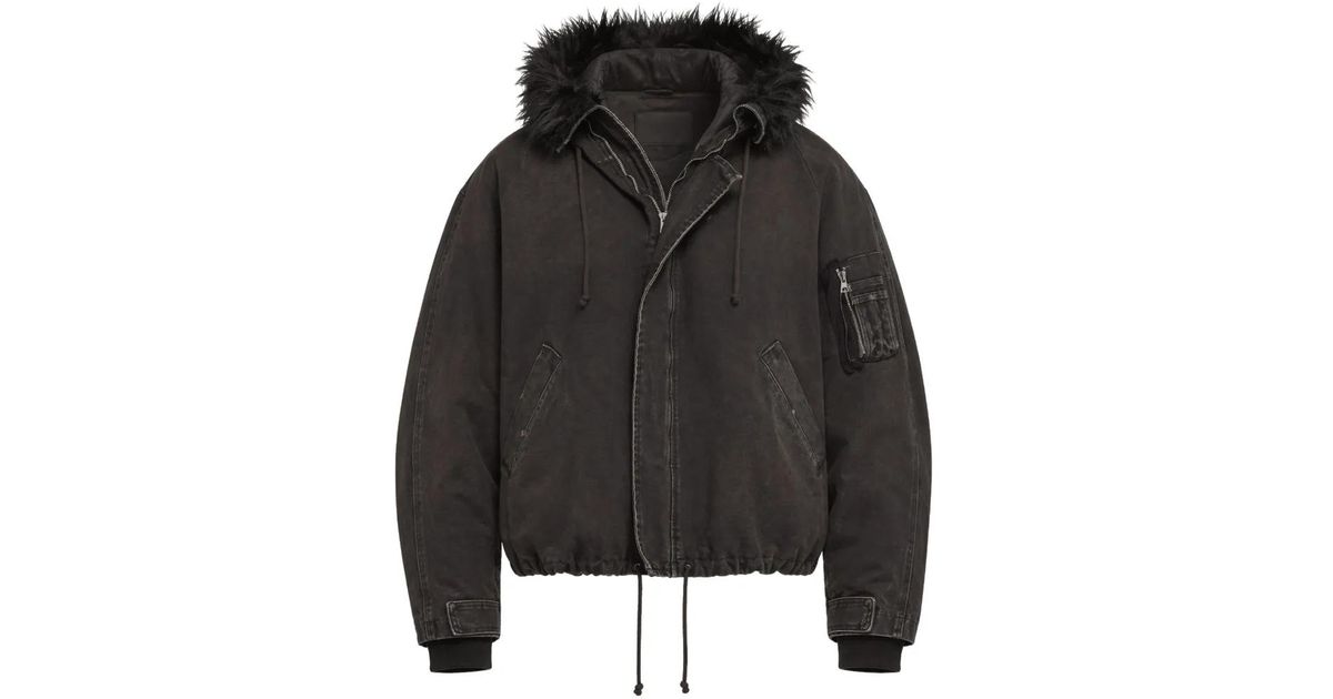 ALEXANDER DIGENOVA Faux-Fur Trim Jacket in Black for Men | Lyst UK