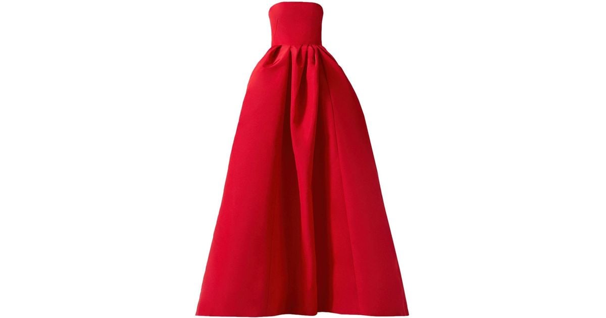 Carolina Herrera Strapless Ball Gown in Red | Lyst