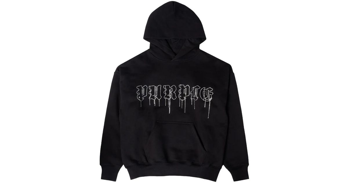 Purple Brand Crystal Gothic Drip Hoodie in Black for Men | Lyst