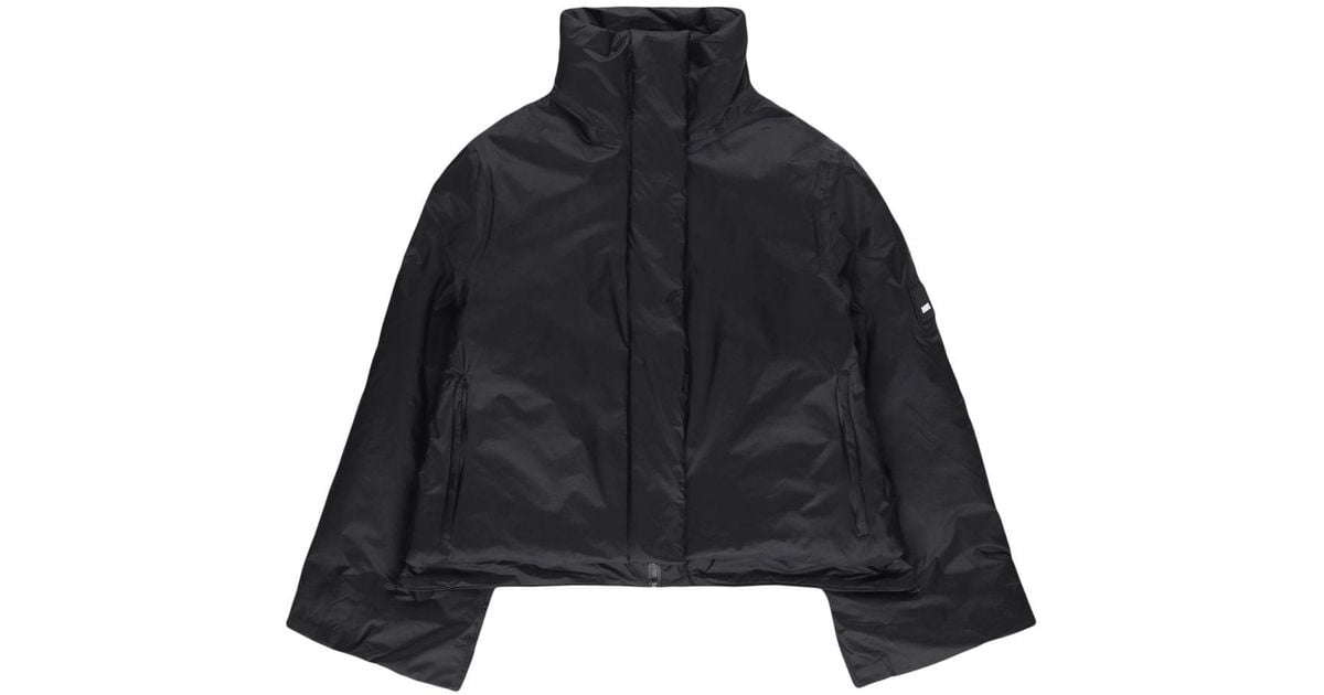 Rains Logo-patch Puffer Jacket in Black | Lyst