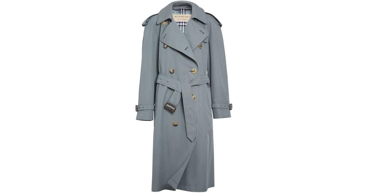 Burberry Wool-lined Tropical Gabardine Trench Coat in Blue - Lyst