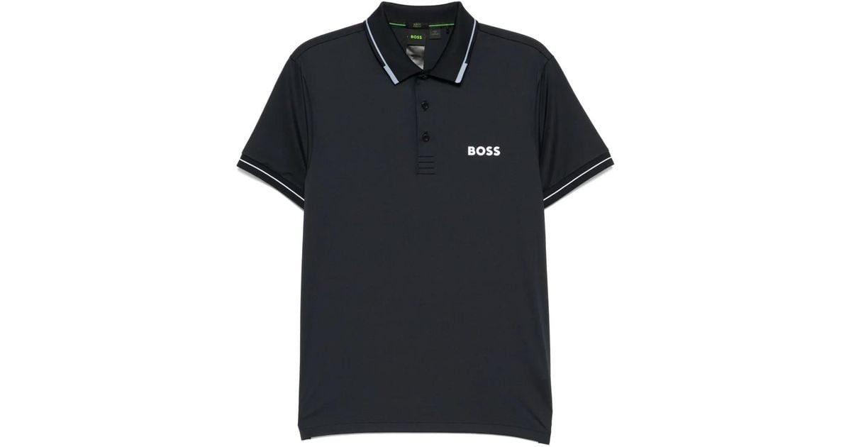BOSS Paul Pro Polo Shirt in Black for Men | Lyst