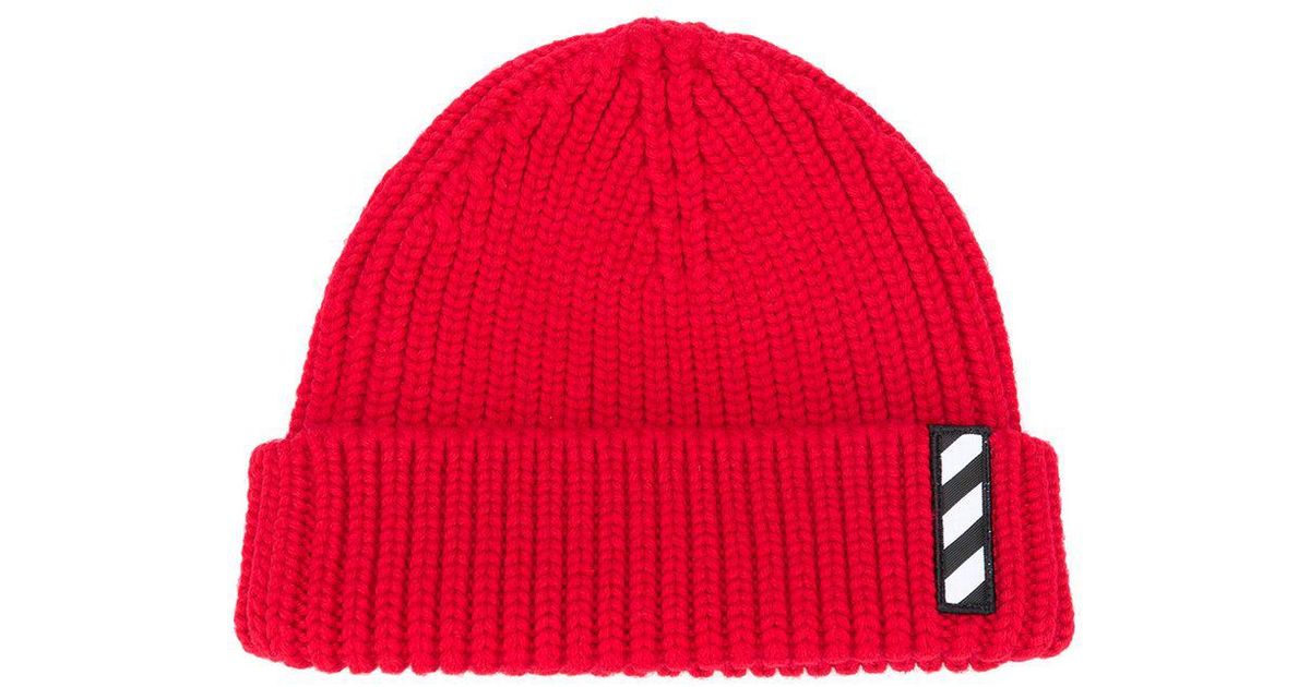 off white beanie blue
