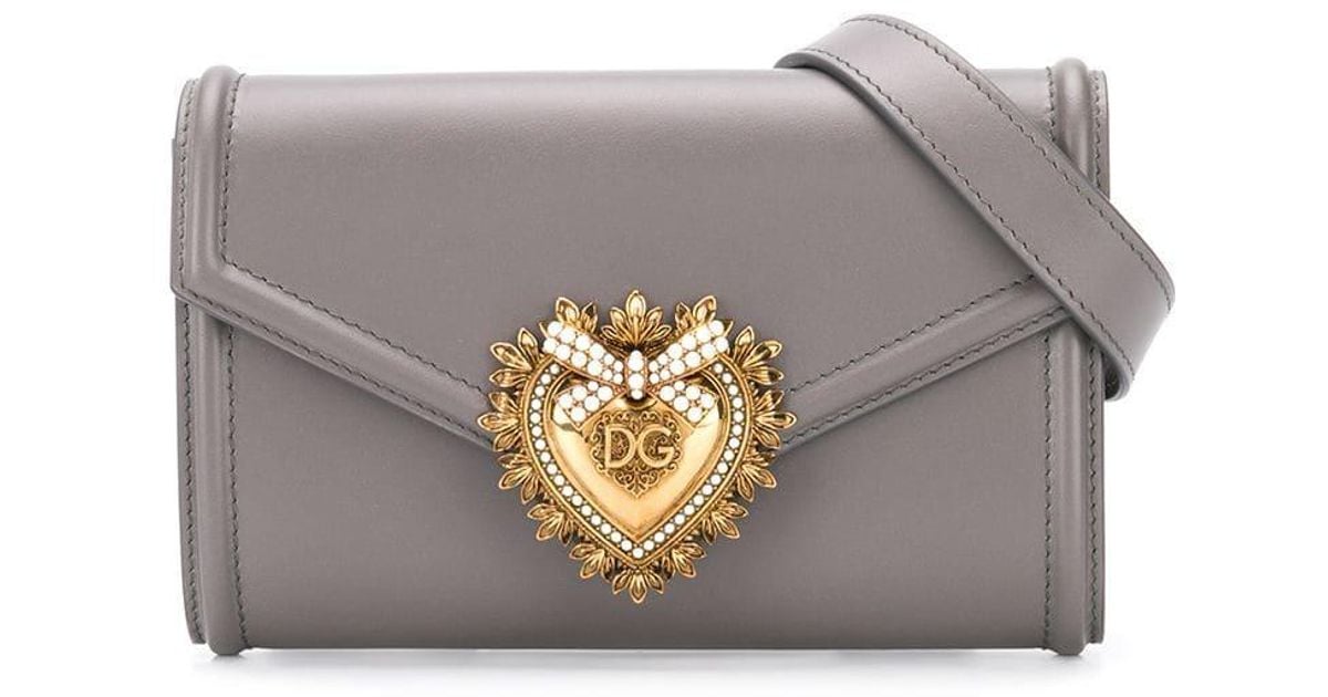 Dolce & Gabbana Leather Devotion Belt Bag in Grey (Gray) - Lyst