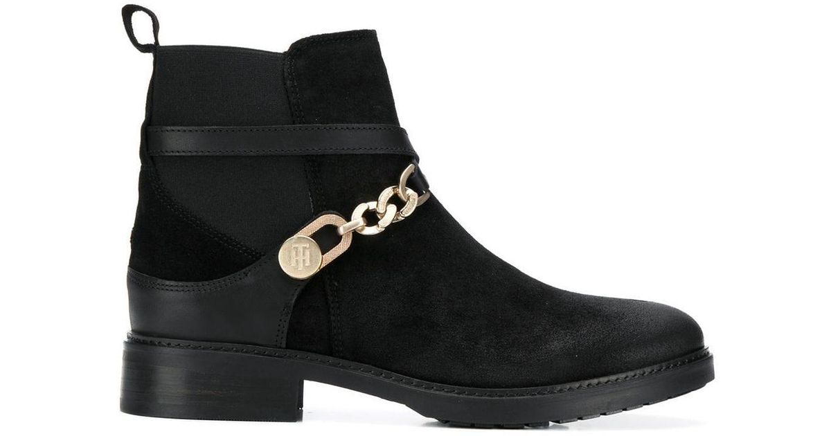 tommy hilfiger chain boots