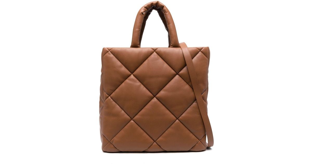 Stand Studio Assante Quilted Tote Bag in Brown Lyst Australia