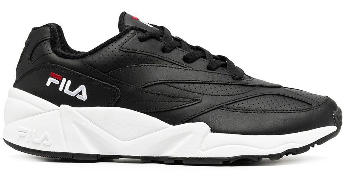 Fila Leather V94 Monochrome Sneakers In Black For Men Lyst