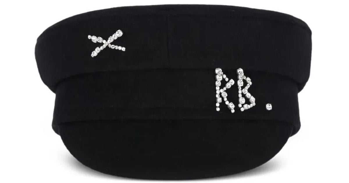 Ruslan Turko Ruslan Baginskiy Baker-Boy Rhinestone-Embellished Hat in Black | Lyst