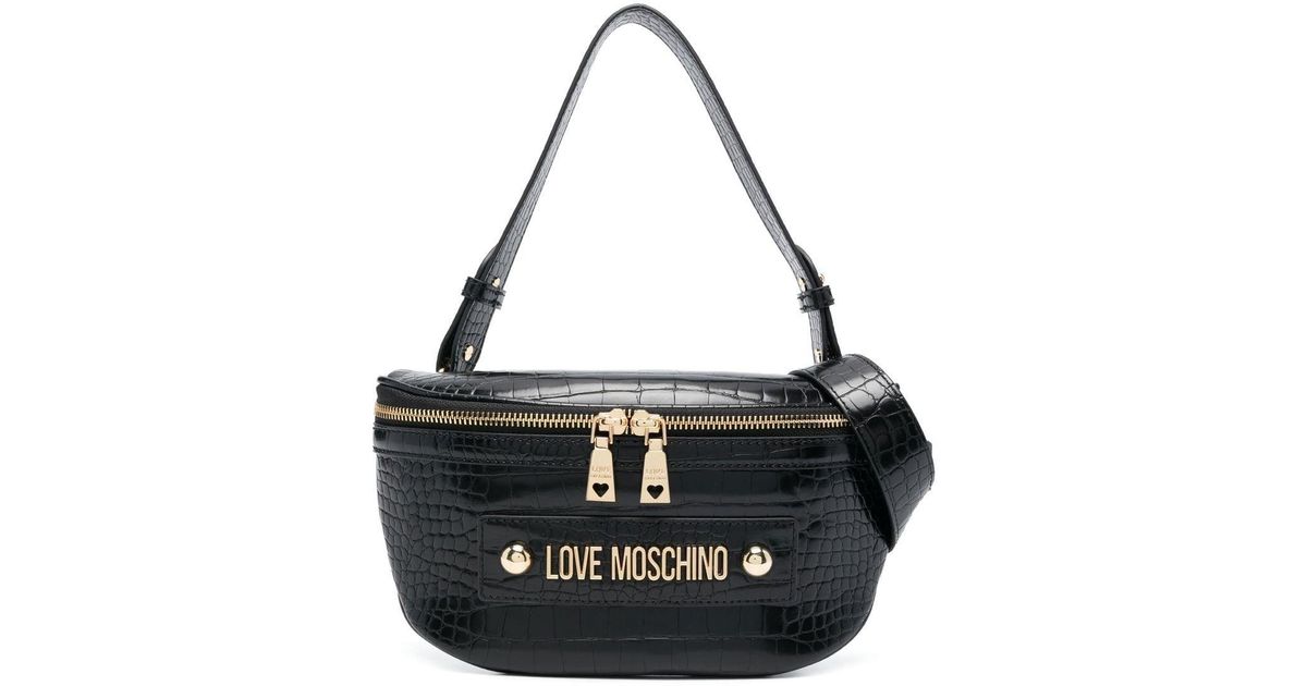 Love Moschino Logo-lettering Belt-bag in Black | Lyst