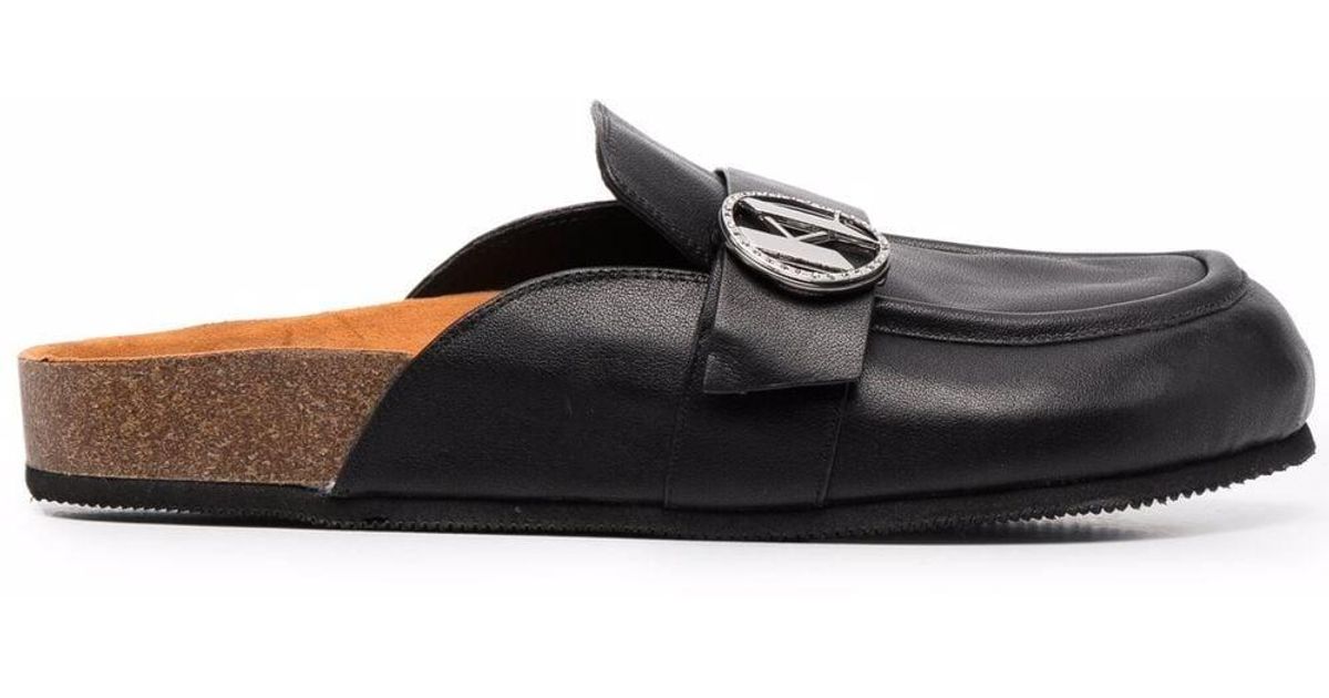 Karl Lagerfeld Leather Odessa Logo-plaque Mules in Black | Lyst UK