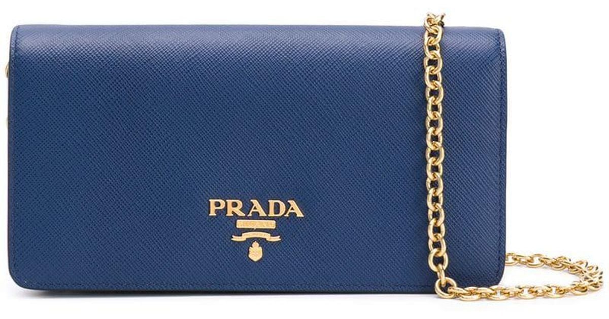 prada wallet on chain blue