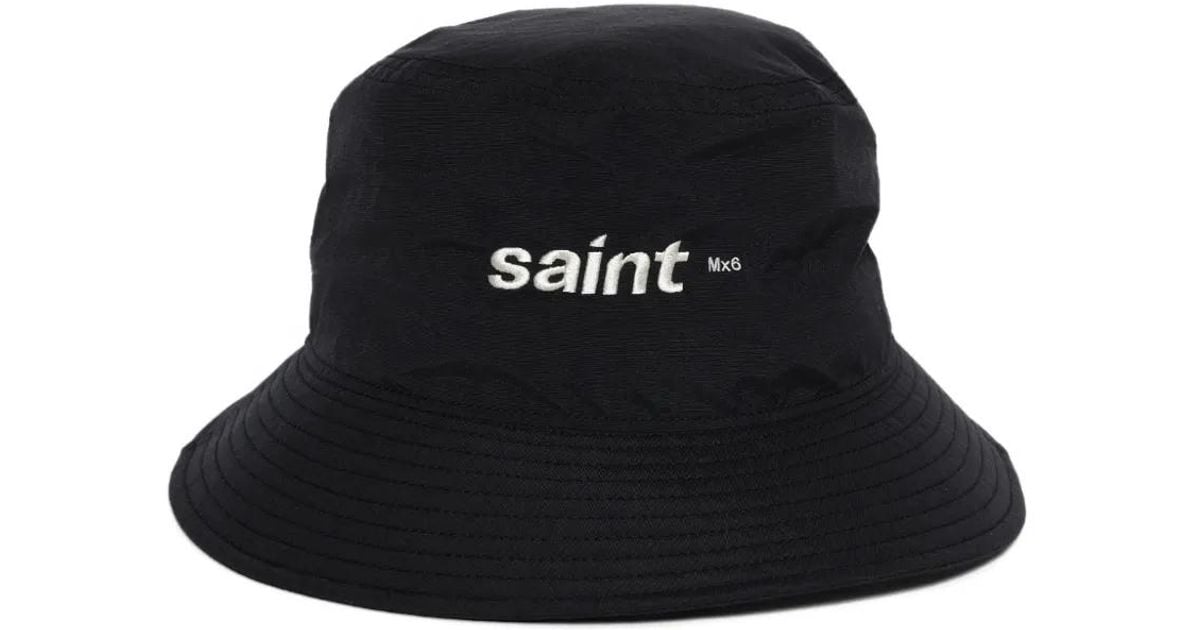 SAINT Mxxxxxx Logo-Embroidered Bucket Hat in Black for Men | Lyst UK